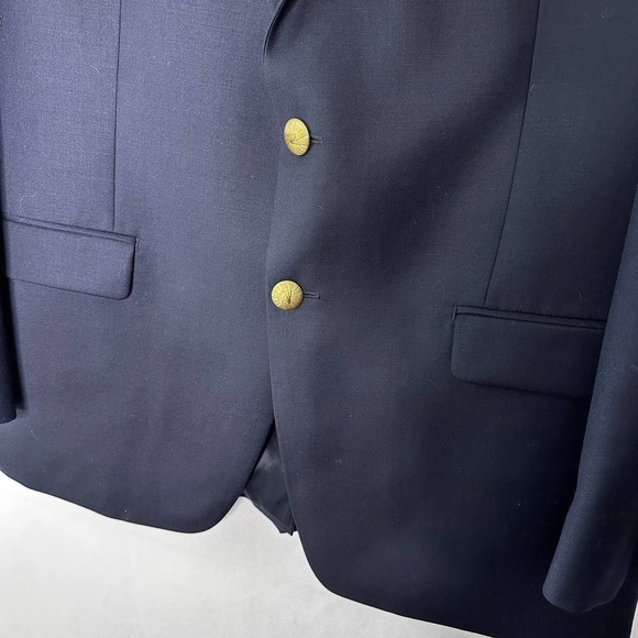 Lauren Ralph Lauren Men's Blazer Sport Coat 100% Wool 2 Button Navy Blue 42R - Picture 2 of 11